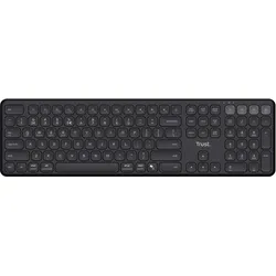 Trust Vaiya Kabellose Tastatur für mehrere Geräte - Schwarz DE (DE, Kabellos), Tastatur, Schwarz