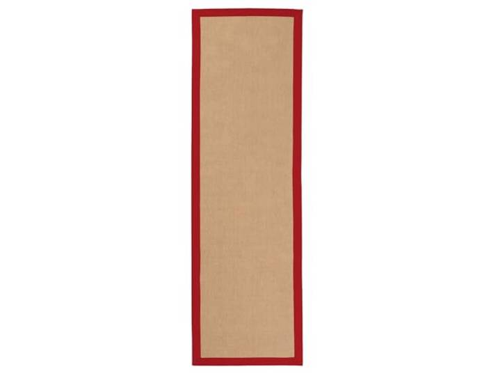 carpetfine Sisal Teppich Läufer 80x400 cm Rot Sisal-Optik, flach gewebt, robust und pflegeleicht, für Fußbodenheizung geeignet, für Flur, Küche und Diele