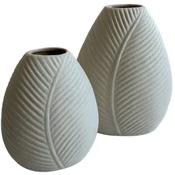Dekovase "Blatt", 2er Set
