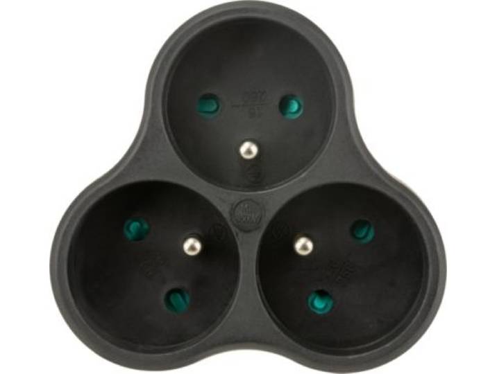 Essentielb - Multiprise Triplite En Bioplastique Noir