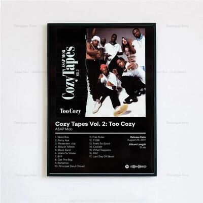 Uplift Essentials ASAP Rocky Testing Album Poster Iconic Rap Music Wall Art & Tracklist Canvas Print For Home Decor style 10 19.7 X 27.6 In