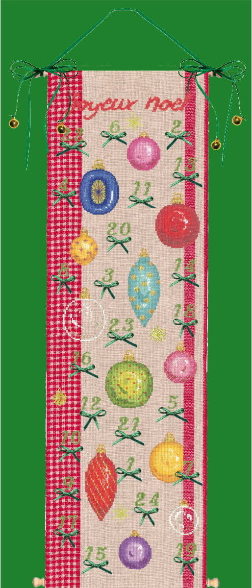 Le Bonheur des Dames Adventkalender Kerstdecoratie DIY pakket 20 x 68 cm