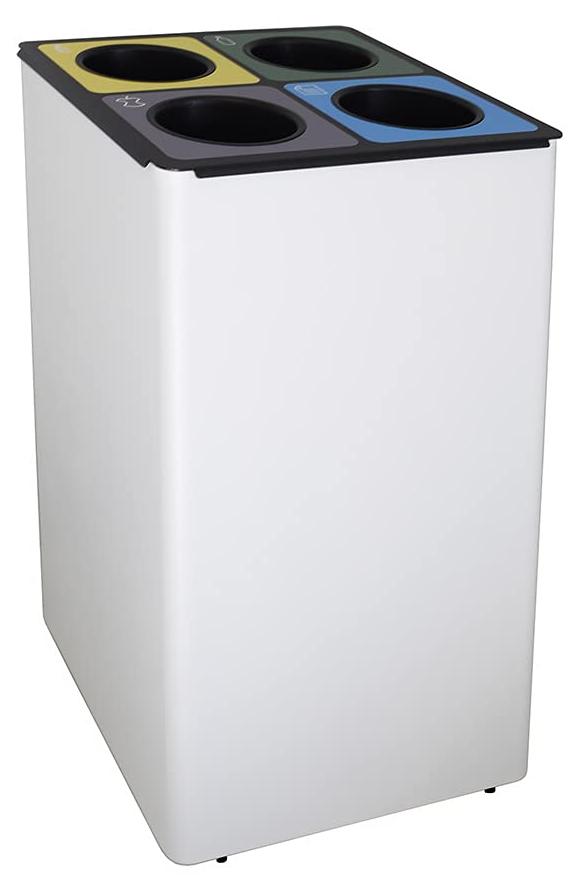 Müllbehälter - Papierkorb - Abfallbehälter - Mülltonne - Mülltrennungseimer - Metall - 186 Liter - Vier Inneneinsätze