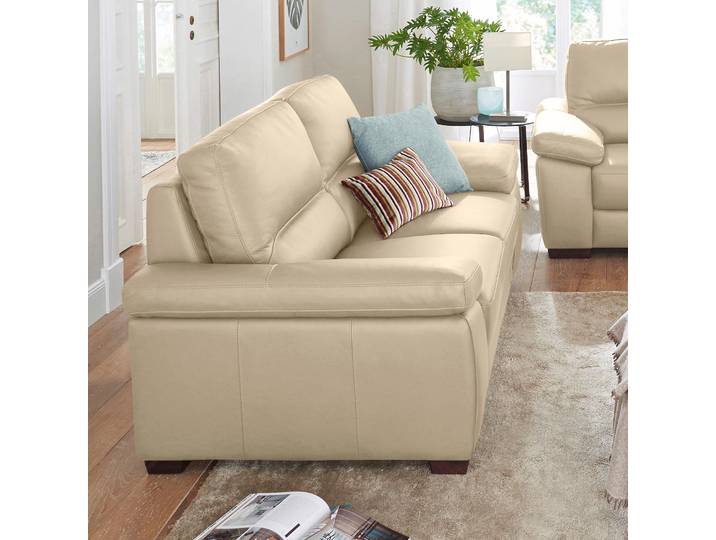 3-Sitzer CALIA ITALIA Gaia, hochwertiges Ledersofa mit erstklassigem Sitzkomfort , beige, B:210cm H:92cm T:97cm, Leder SORRENTO - 100% Leder;Leder BULL - 100% Leder, Sofas, 3-Sitzer, edles Design, in zwei hochwertigen Lederqualitäten