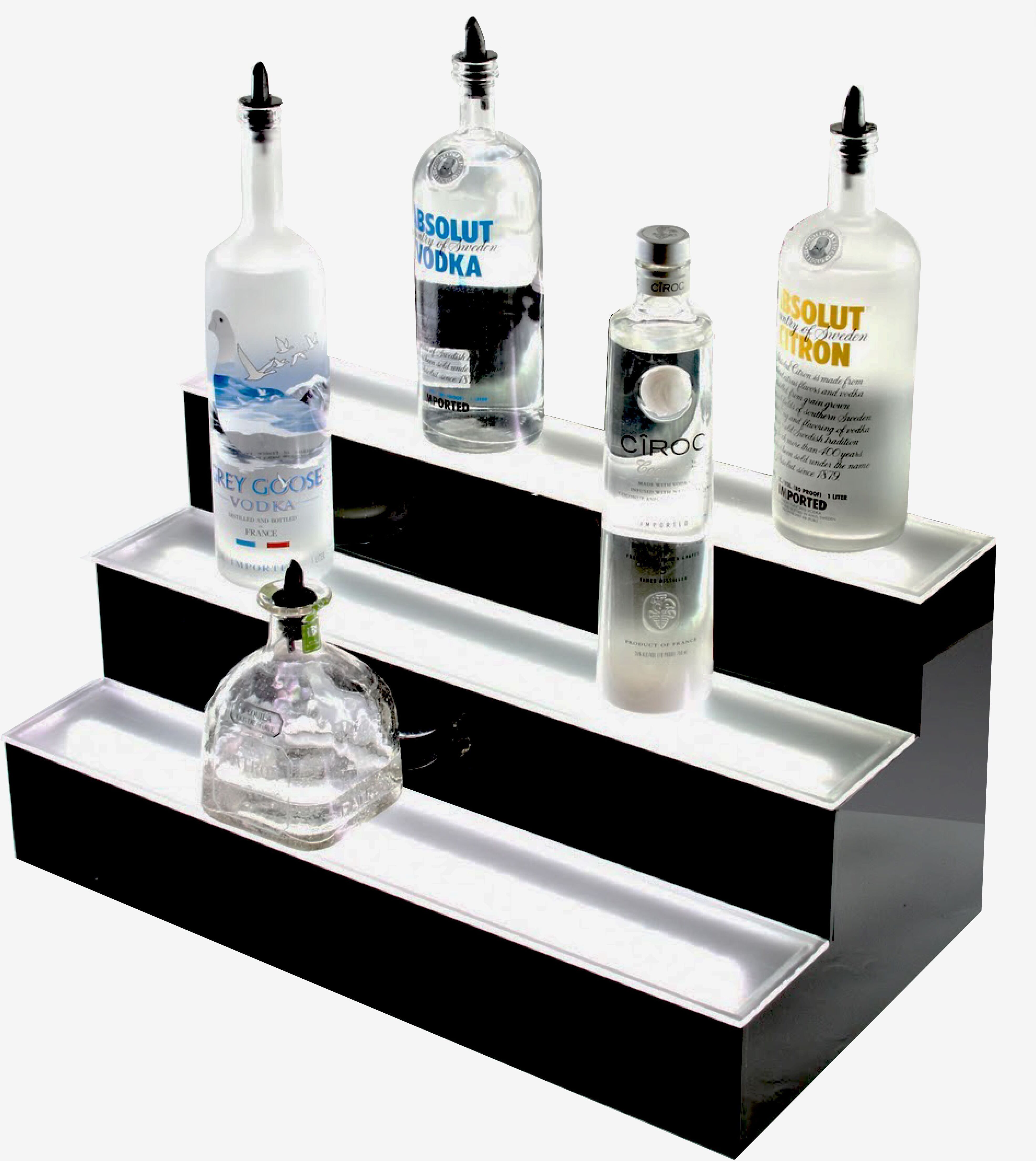 Barprofessional Espositore per bottiglie a LED a tre livelli