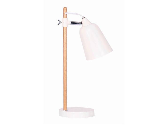 P & B Tischleuchte, Weiß, Metall, Kautschukholz, rund, 15x40x18 cm, Kippschalter, Lampen & Leuchten, Innenbeleuchtung, Tischlampen, Tischlampen
