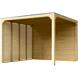 Karibu Pavillon »Markaska« mit Leimholz-Balken und Dacheindeckung - 320x320x239cm - braun -