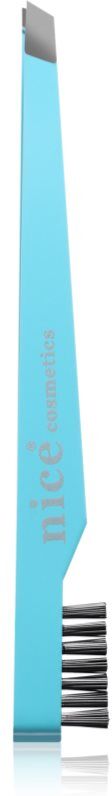 Diva & Nice Cosmetics Accessories pince à épiler oblique avec brosse Turquoise 1 pcs