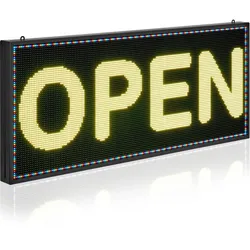 VEVOR programmierbare LED Zeichen P6 Vollfarbe flexibles digitales Scrolling Panel, DIY Anzeigetafel mit benutzerdefiniertem Textmuster und GIF & Bluetooth App Steuerung Laufschrift (990 x 412 mm)