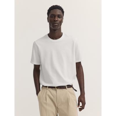 T-Shirt BUGATTI "Oversized Fit", Herren, Gr. L, 20, ecru, 100% Baumwolle, unifarben, oversize, Rundhals, Shirts T-Shirt, Oversized Fit Baumwolle Rundhals Brustprint