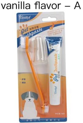 Inspired Living FreshSmile Dog Dental Care Kit With Finger Toothbrush & Pet Toothpaste vanilla Flavor A