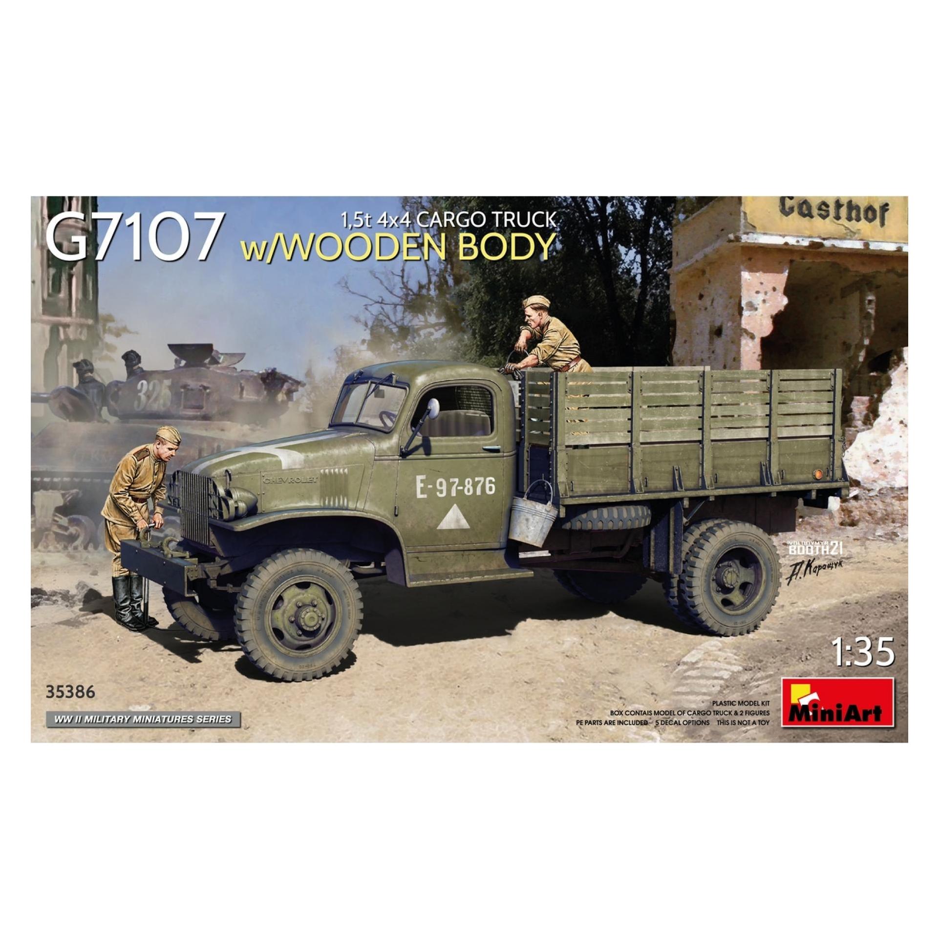 Mini art 1,5t 4x4 G7107 Cargo Truck w/Wooden Body (35386)