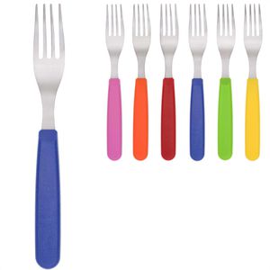 Gräwe Menügabel Color 906.12.06.CX.SD, 20 cm, Edelstahl 18/0, mit bunten Kunststoffgriffen, 6 Stück