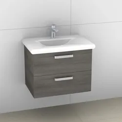 Artiqua 415 Waschtischunterschrank für Living Style 814435 Graphit Struktur quer, 415-WU2L-L16-7070- 415-WU2L-L16-7070-401