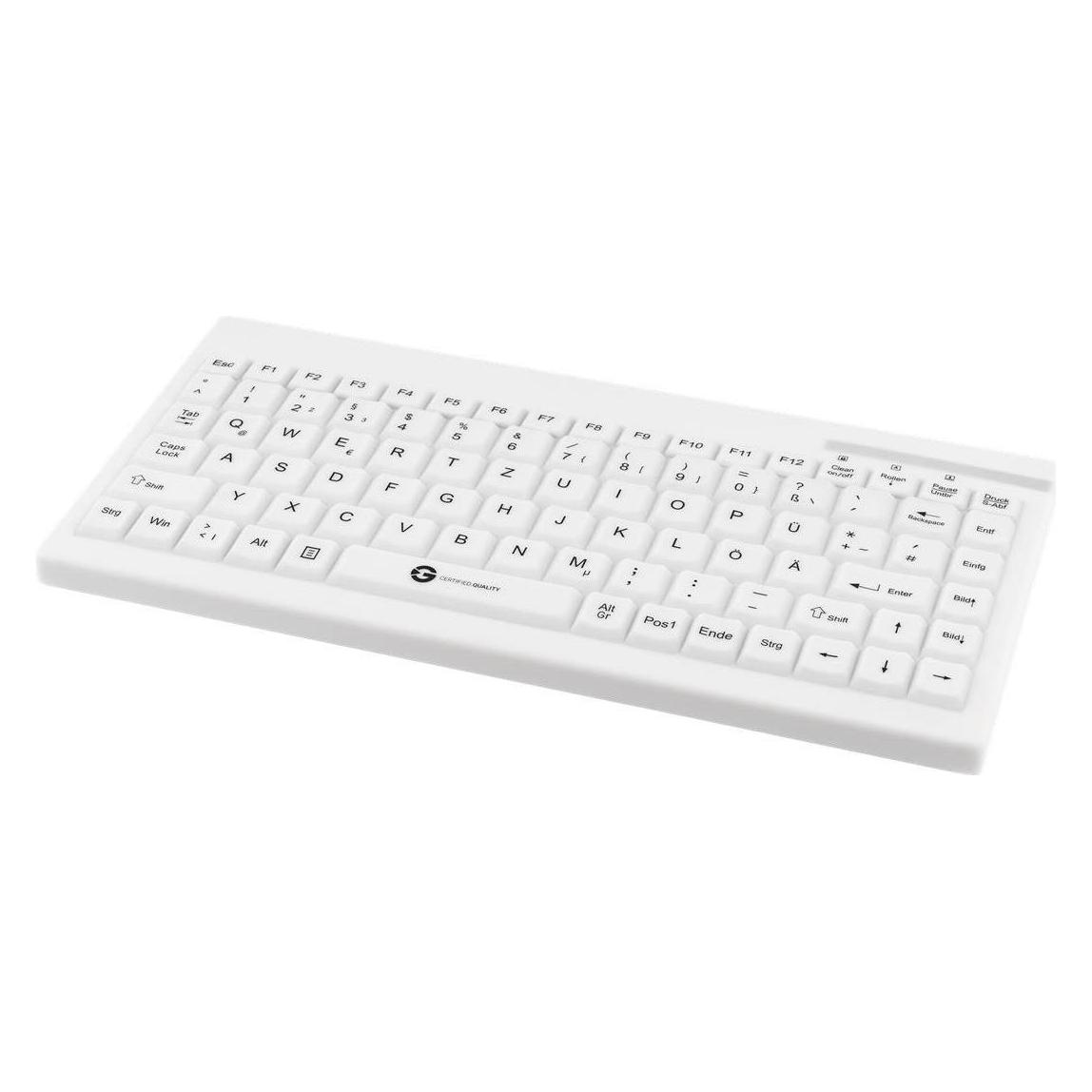 Gett GCQ Cleantype Easy Protect Compact silicone keyboard IP68 waterproof desinfectable 88 keys USB (DE, Kabelgebunden) (KG29213)