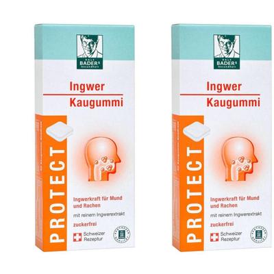 Baders Protect Gum Ingwer 2x 2x20 St Kaugummi