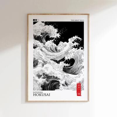 Inspire Essentials Mount Fuji Great Wave Canvas Wall Art Japanese Landscape Poster For Home Decor 16 15.75 X 23.62 In