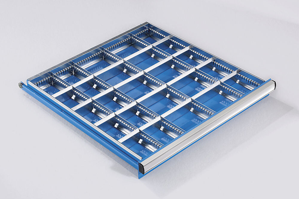 kaiserkraft Schubladeneinteilungs-Set, 2 Längs- und 4 Querteiler, für Schubladenhöhe 150 mm, für Schrankbreite x -tiefe 1023 x 725 mm