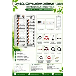 Deye  BOS-G70Pro  Speicher-Set  Hochvolt  71,68  KWH  14  Batterien  inkl.  Controller
