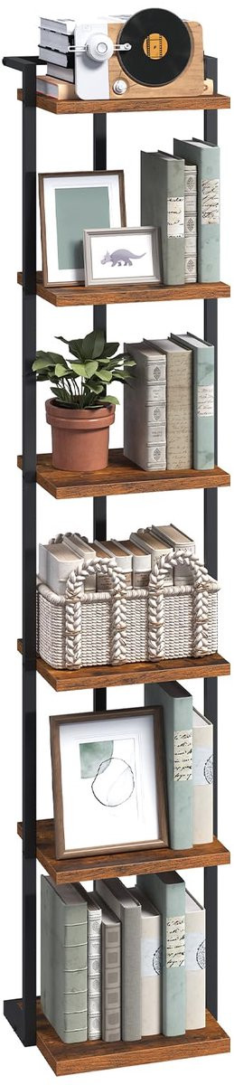 Unyqoos Vintage bruine boekenkast met 6 planken