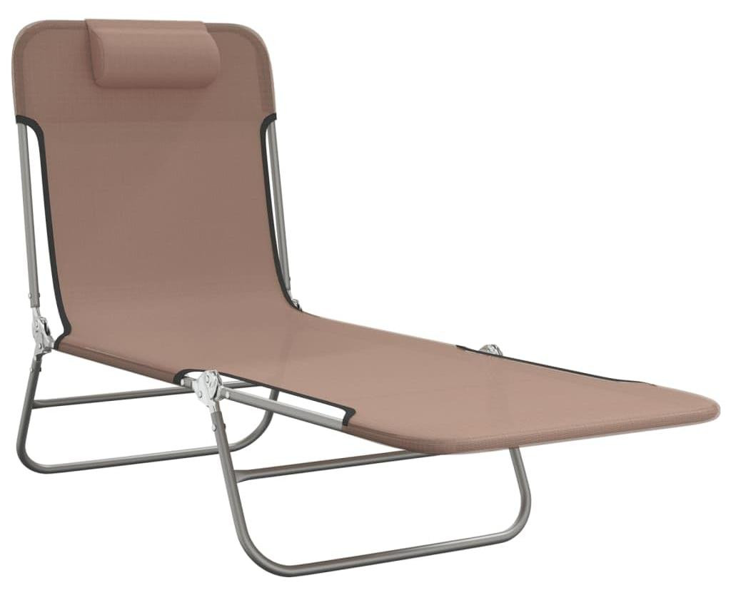 Selius Ligbed Set Bruin Textiel Inklapbaar Stalen Frame 2 Stuks