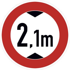 SafetyMarking Verkehrsschild StVO zugelassen, 42 cm, VZ 265-2,1, RA1/C, Tatsächliche Höhe 2,1 m