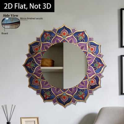 Fusion Finds Mandala Floral Acrylic Wall Mirror For Home Decor, Yoga Room & Office Wall Art Mandala Floral Acrylic Wall Mirror For Home Decor, Yoga Room & Office Wall Art