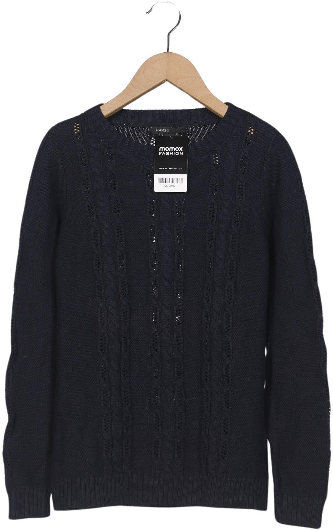 Mango Damen Pullover, Marineblau, Gr. M, Baumwolle - Second Hand