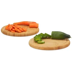 Relaxdays Frühstücksbrettchen Set 30 cm Hellbraun