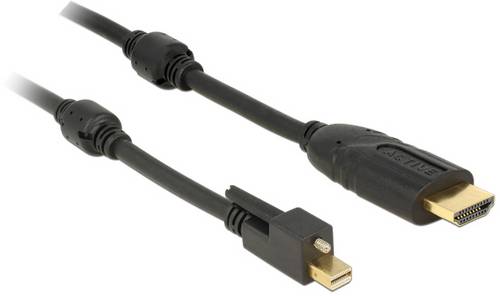 Delock HDMI / Mini-DisplayPort Anschlusskabel Mini DisplayPort Stecker, HDMI-A Stecker 5m Schwarz 83732 vergoldete Steckkontakte