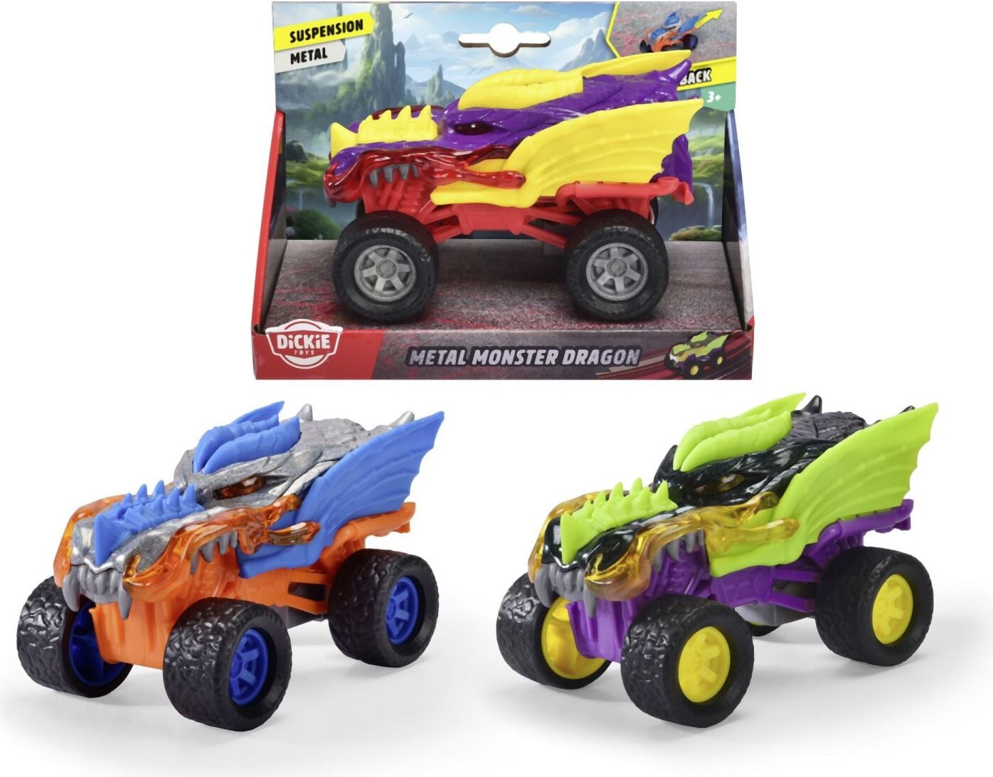 Dickie Auto Metal Monster Draak, 15 cm, mix van verschillende kleuren