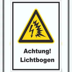 HB-Druck Achtung Lichtbogen Aufkleber A3 (297x420mm)