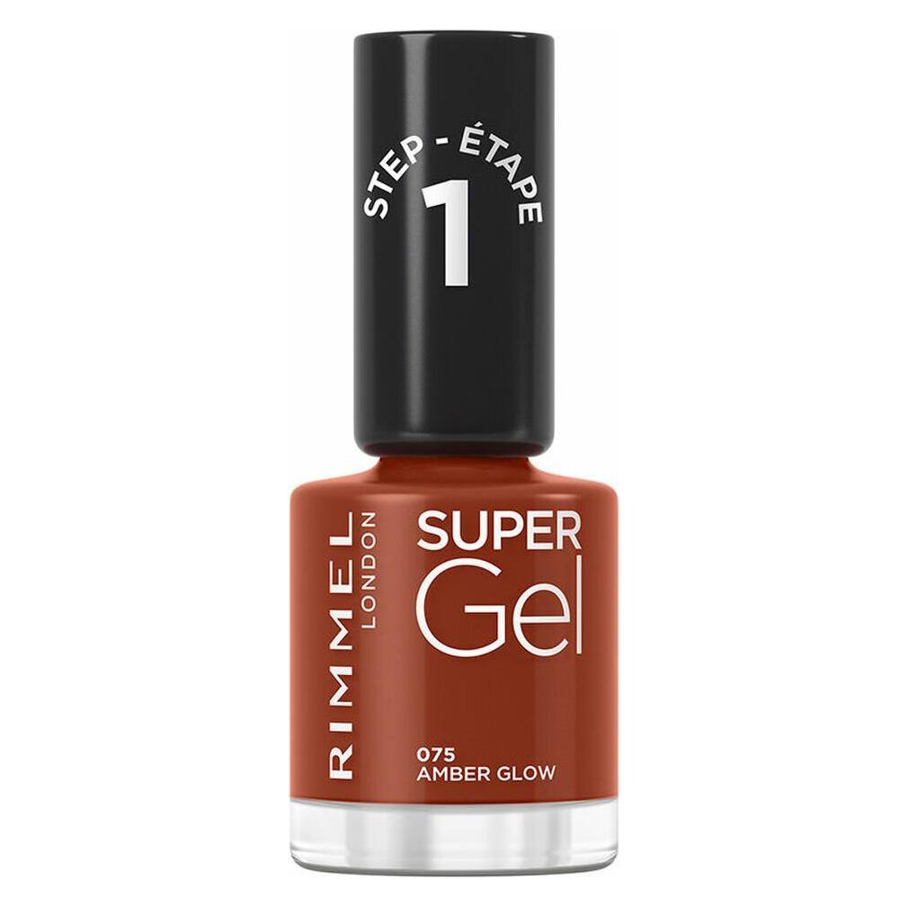 Rimmel London Super Gel STEP1 (075 Amber Glow, Farblack, Gel-Effekt Nagellack) (1304217)