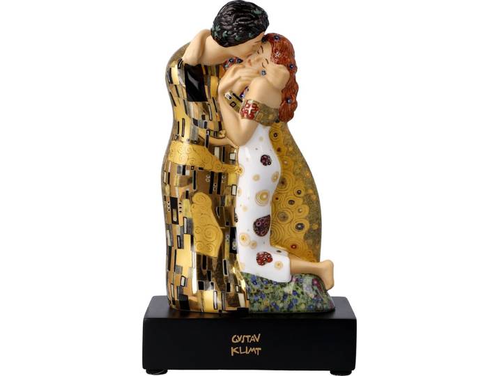 Goebel - Gustav Klimt Decoratief beeld / figuur De Kus Porselein - 18cm - met echt goud