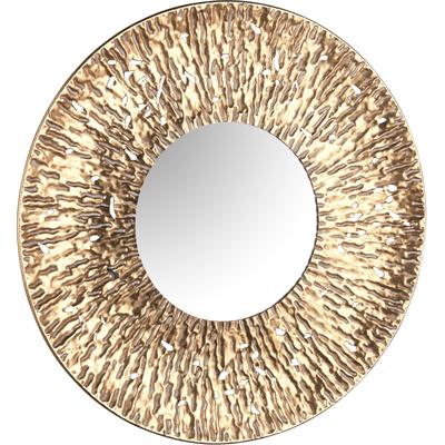 Dekospiegel MIRRORS AND MORE "RUBY", gold (goldfarben 2), Ø:80cm, Spiegelglas, Spiegel