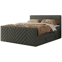 Boxspringbett mit Bettkasten  ¦ grau ¦ Maße (cm): B: 161 H: 110