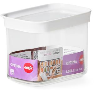 Emsa Vorratsdose Optima N1141800, aus Kunststoff, 1 Liter, transparent, luftdicht