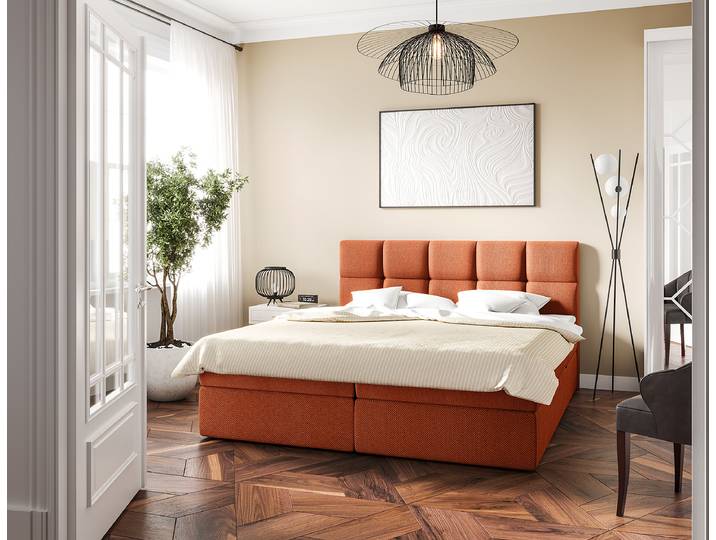 Boxbett Sunook 140 x 200cm Strukturstoff Cully Braun