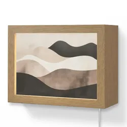WANDLEUCHTE Abstrakt - Landschaft - Wellen - Cremefarben Wandlampe 20x15 cm Wandlampe