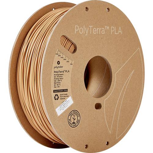 Polymaker 70976 PolyTerra Filament PLA geringerer Kunststoffgehalt 1.75mm 1000g Holz-Braun (seidenmatt) 1St.