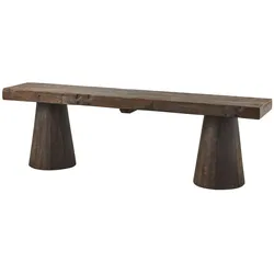Bank Clyde aus recyceltem Mangoholz, modern massiv, dunkelbraun, für 2–3 Personen