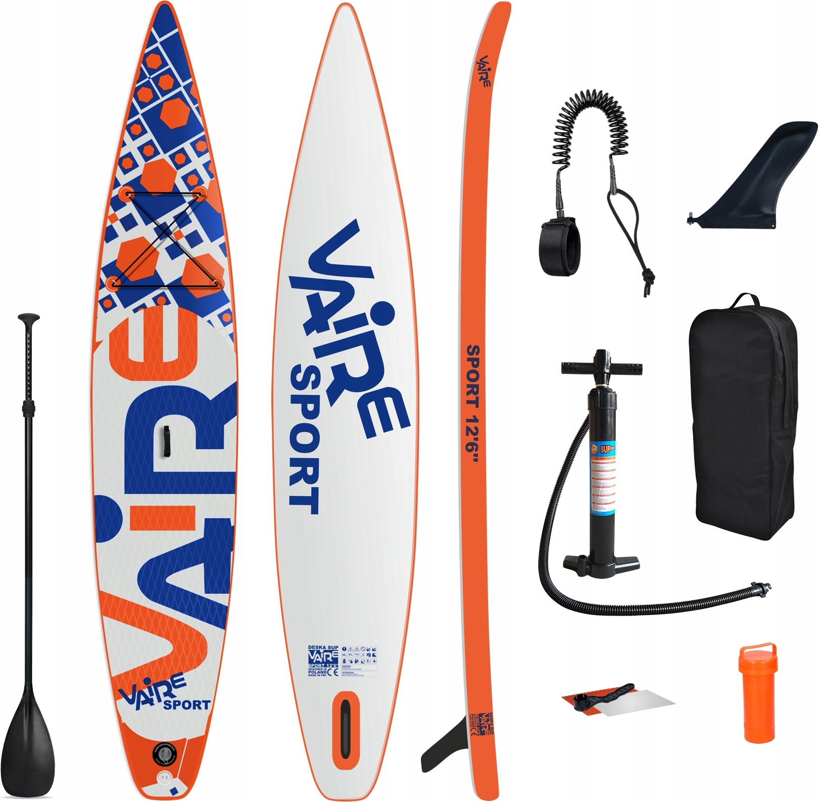 SUP-Board Vaire Sport 380 Race-Aufblasbar, Drop Stitch, Rutschfest 9 kg