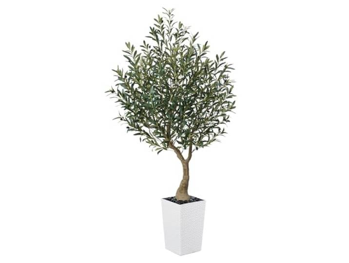 VeriNatural Olivenbaum Künstlich 180 cm Weiß Kegelformiger Topf 1 Stück