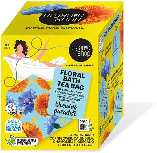 Organic Shop Blooming Flowers Bath Tea Bags 3 Units x 50 gr