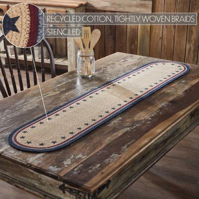 VHC Brands My Country Oval Runner Stencil Stars 12x36