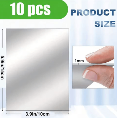 Inspire Picks 6pcs 10pcs Acrylic Mirror Wall Stickers Self Adhesive Mirror Wall Decor Flexible Decorative Tiles For Home & Wedding 10pcs 10 15cm