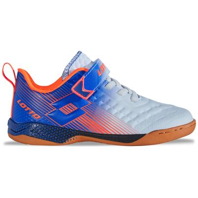 Hallenschuh LOTTO, Mädchen, Gr. 26, blau (weiß, blau), Synthetik, mehrfarbig, Schuhe Hallenschuh, - ideal für Indoor Sport wie Handball
