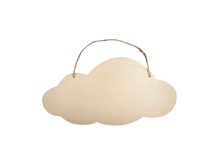 Holz Schild Wolke, FSC 100%, 40x20x0,6cm, mit Jutegarn