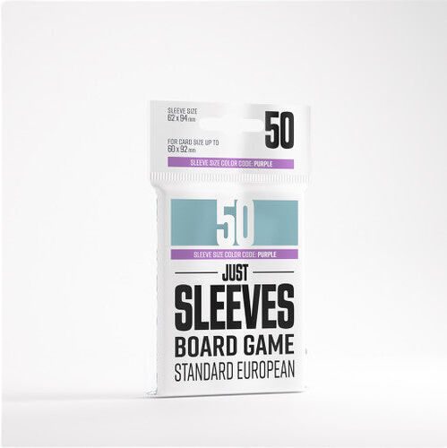 Gamegenic Just Sleeves Standard European Card Sleeves, 50 Pack for Card Games, Compatible with European-Sized Cards, 59 x 91 mm