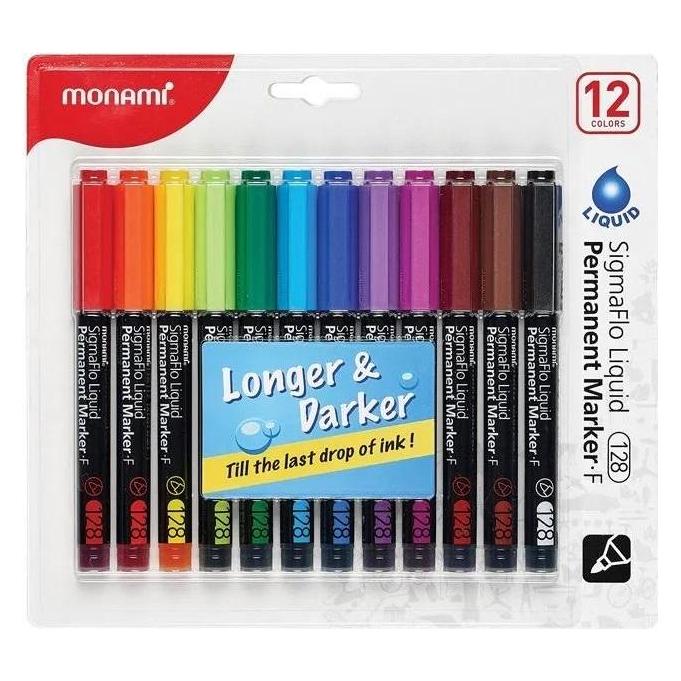 Monami Permanentmarker SigmaFlo, 12 Farben (12x) (54619203)